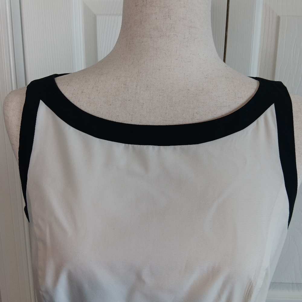 Ann Taylor White Dress with Black Trim - Picture 5 of 6